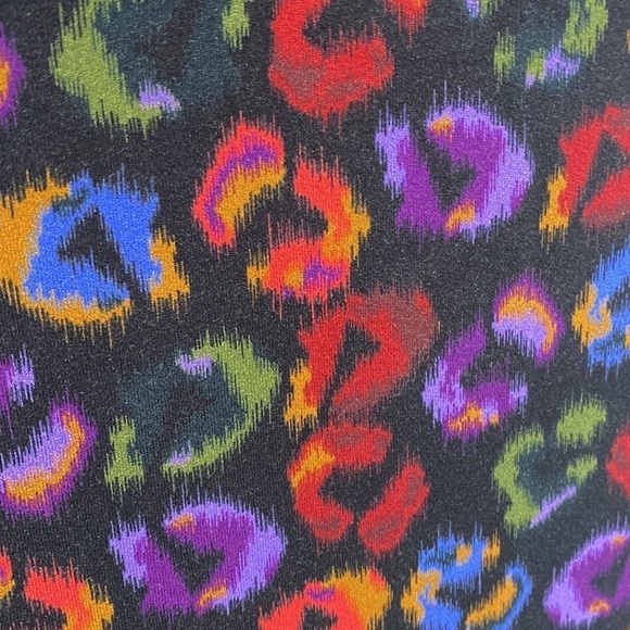 Farm Rio black ikat dyed leopard print jersey dress XS NWT - Picture 5 of 10